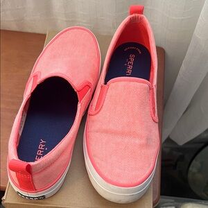 Sperry Women’s Neon Pink Slip-On Sneakers